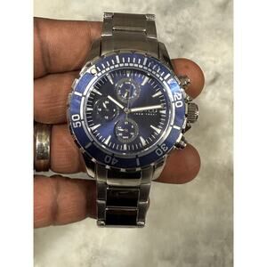 SO&CO New York Men’s Blue Dial Watch Date Day Stainless Steel 100M Quartz
